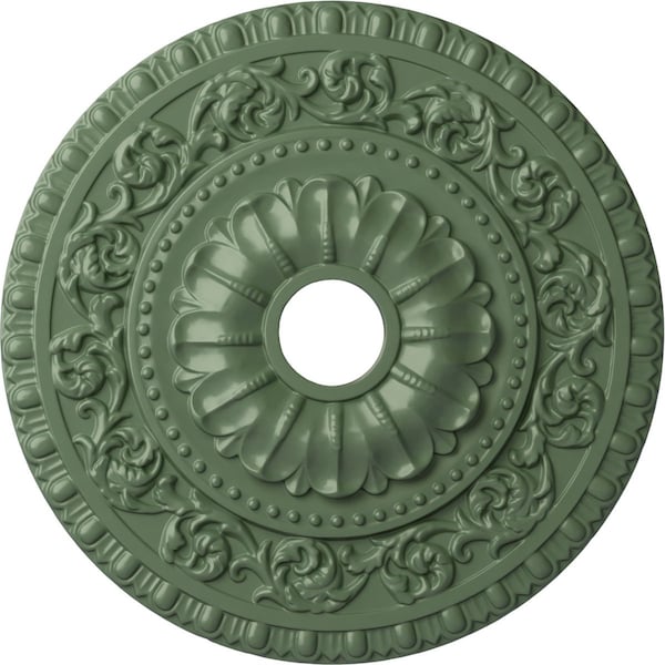 Ekena Millwork Vaduz Ceiling Medallion (Fits Canopies up to 3 1/2"), 23 1/2"OD x 3 1/2"ID x 2 1/8"P, Athenian Green CM23VAAGF - main